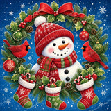 Stocking-Clad Snowman Diamond Art Design - Full Drill with 5d Square or Round Diamonds / AB Drills Available