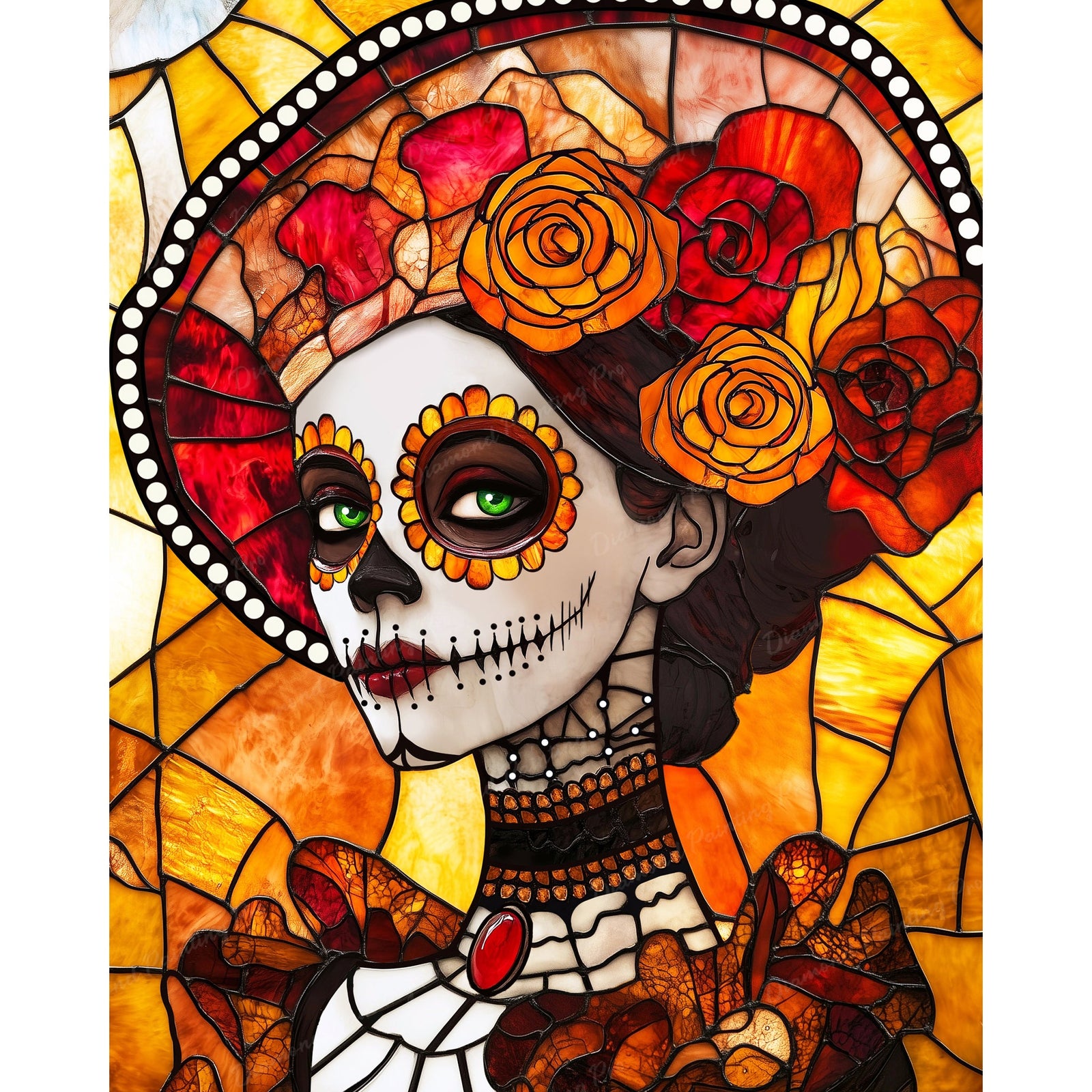 Sugar Skull Beauty | Diamond Painting Design - Full Drill Diamond Art with 5d Square or Round Diamonds - AB Drills Available