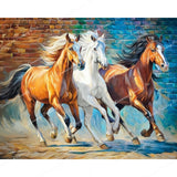 Three Galloping Horses Diamond Art Design - Full Drill with 5d Square or Round Diamonds / AB Drills Available