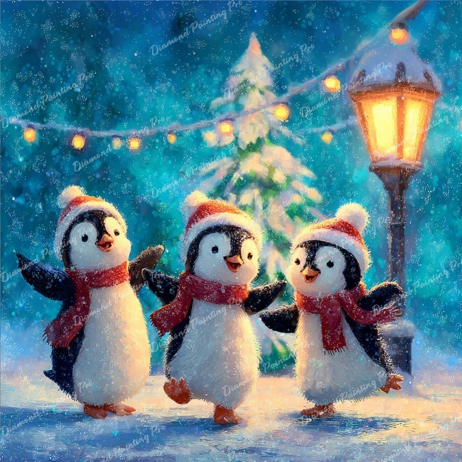 Trio of Tinsel Toes Diamond Art Design - Full Drill with 5d Square or Round Diamonds / AB Drills Available