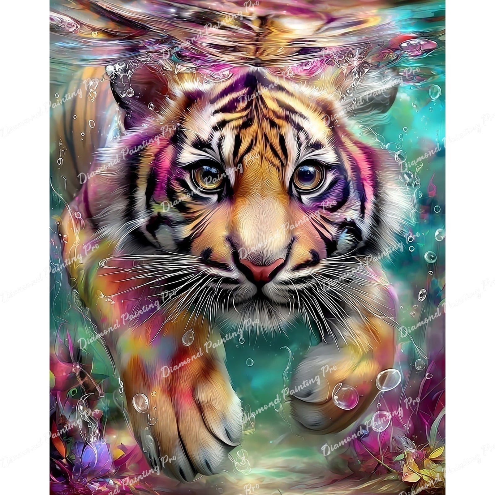 Underwater Tiger Diamond Art Design - Full Drill with 5d Square or Round Diamonds / AB Drills Available