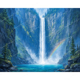 Valley Waterfall Diamond Art Design - Full Drill with 5d Square or Round Diamonds / AB Drills Available