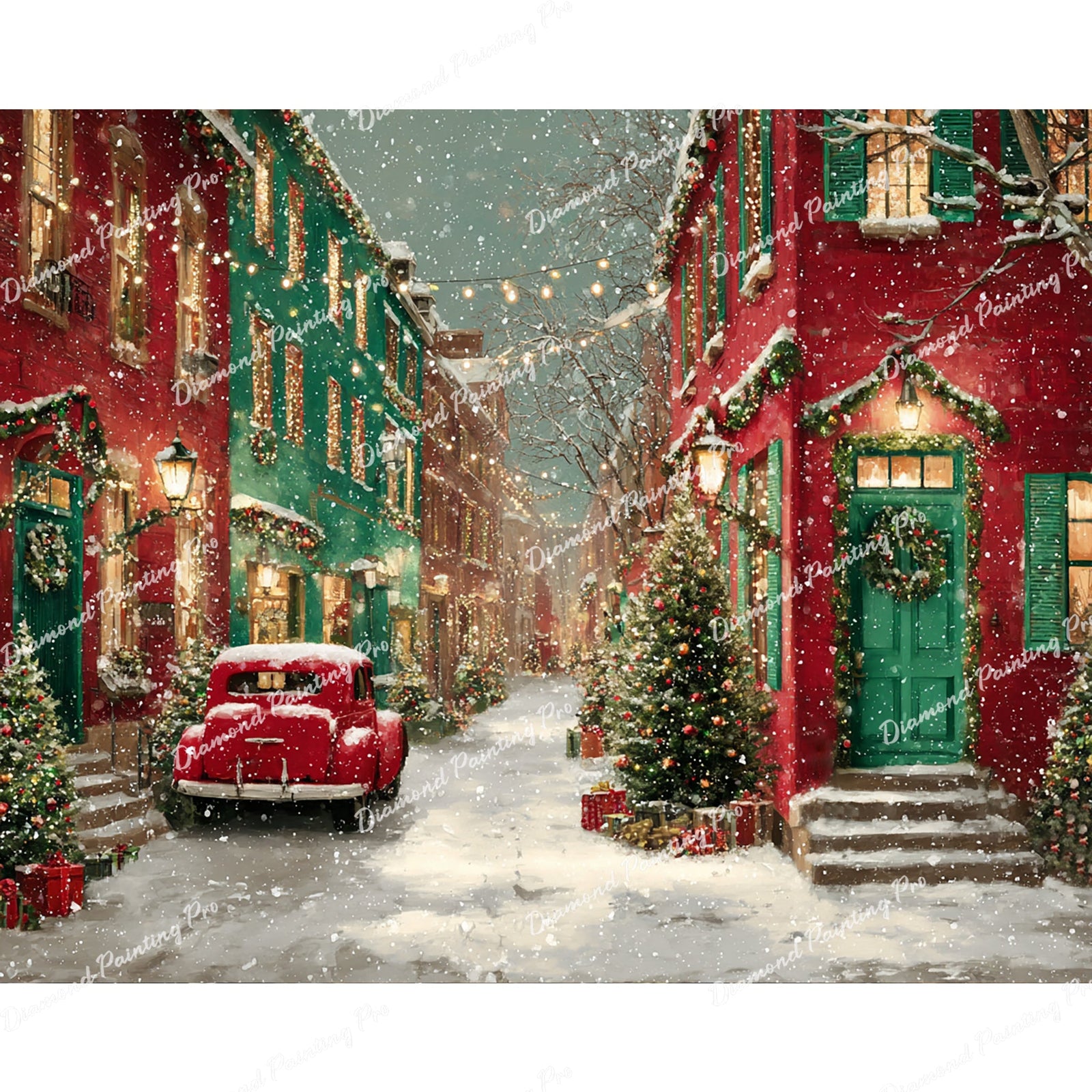 Very Merry Street Diamond Art Design - Full Drill with 5d Square or Round Diamonds / AB Drills Available