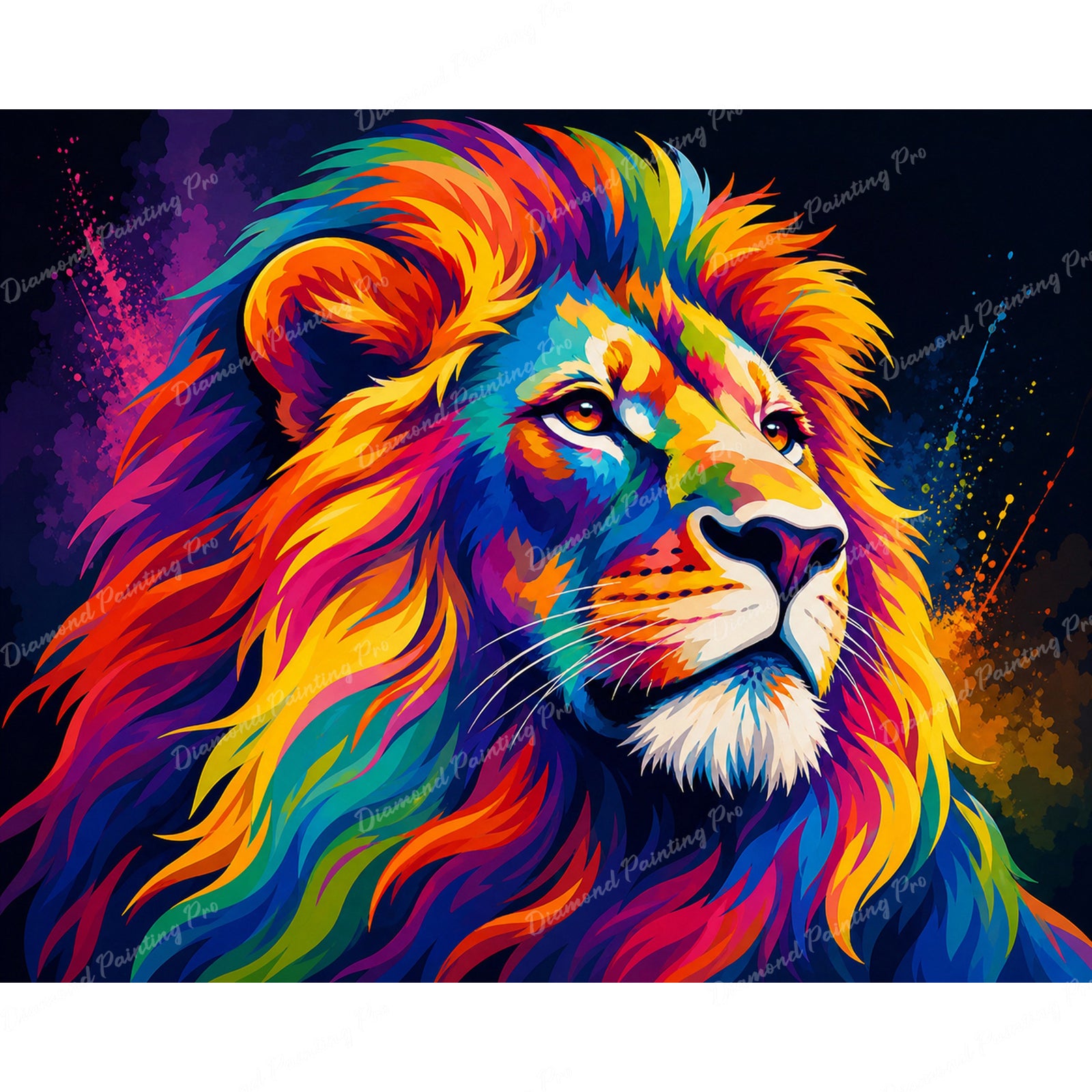 Vibrant Rainbow Lion Diamond Art Design - Full Drill with 5d Square or Round Diamonds / AB Drills Available