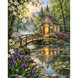Waterlily Chapel Diamond Art Design - Full Drill with 5d Square or Round Diamonds / AB Drills Available