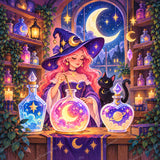 Witch's Potion Shop Diamond Art Design - Full Drill with 5d Square or Round Diamonds / AB Drills Available