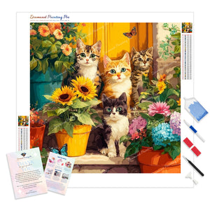 Kittens Sunny Doorstep | Diamond Painting