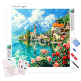 Lakeside Village Diamond Painting Kit - Full Drill / Square or Round Diamonds with AB Drills Option