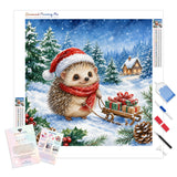 Little Holiday Delivery Diamond Painting Kit - Full Drill / Square or Round Diamonds with AB Drills Option