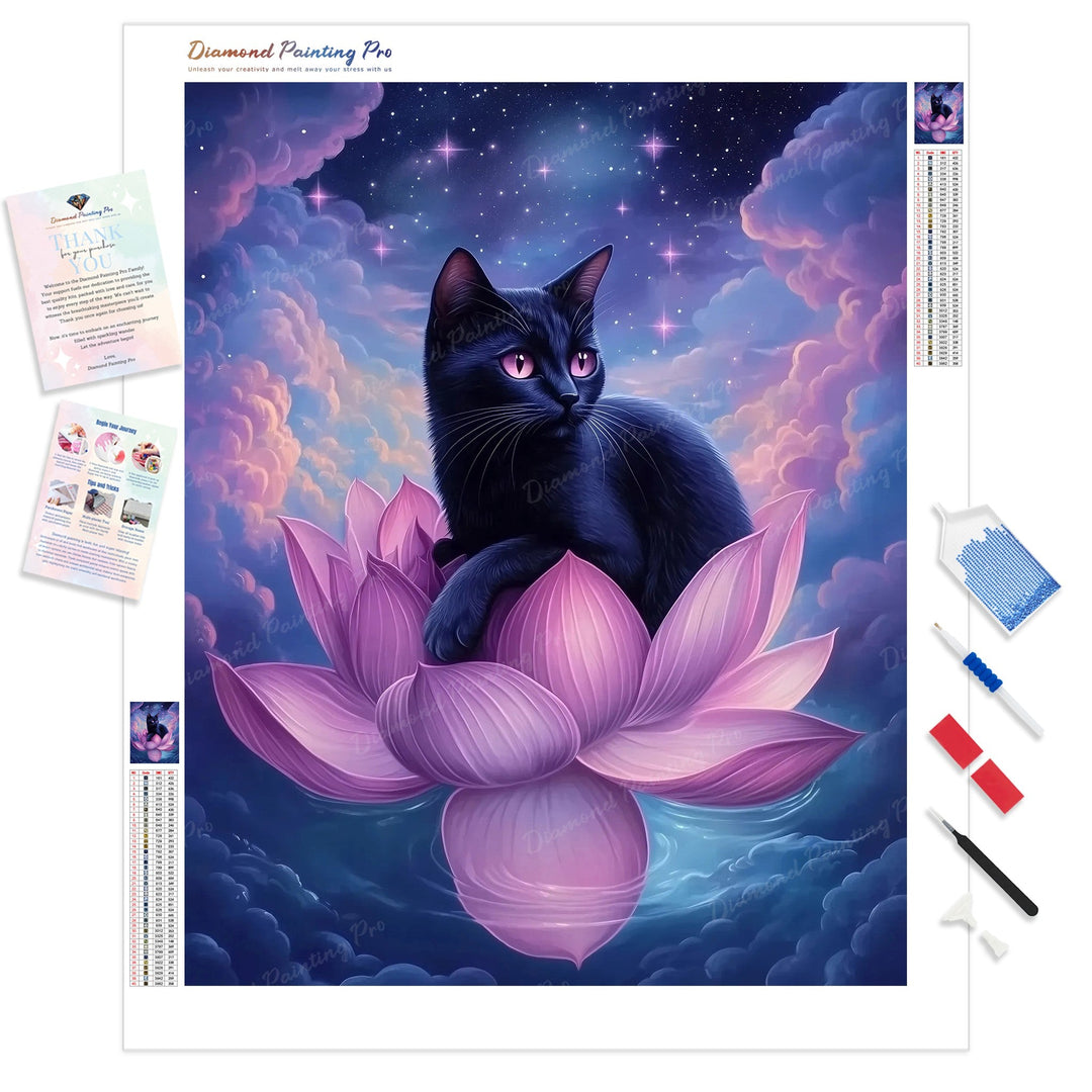 Lotus Tranquility Diamond Painting Kit - Full Drill / Square or Round Diamonds with AB Drills Option