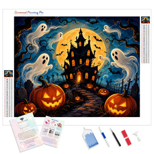 Moonlit Haunted Castle | Diamond Painting