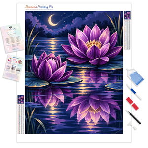 Moonlit Water Lily | Diamond Painting