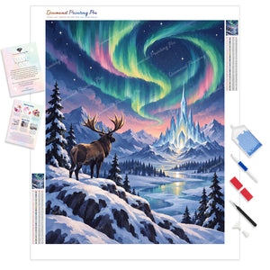 Moose and Ice Castle | Diamond Painting