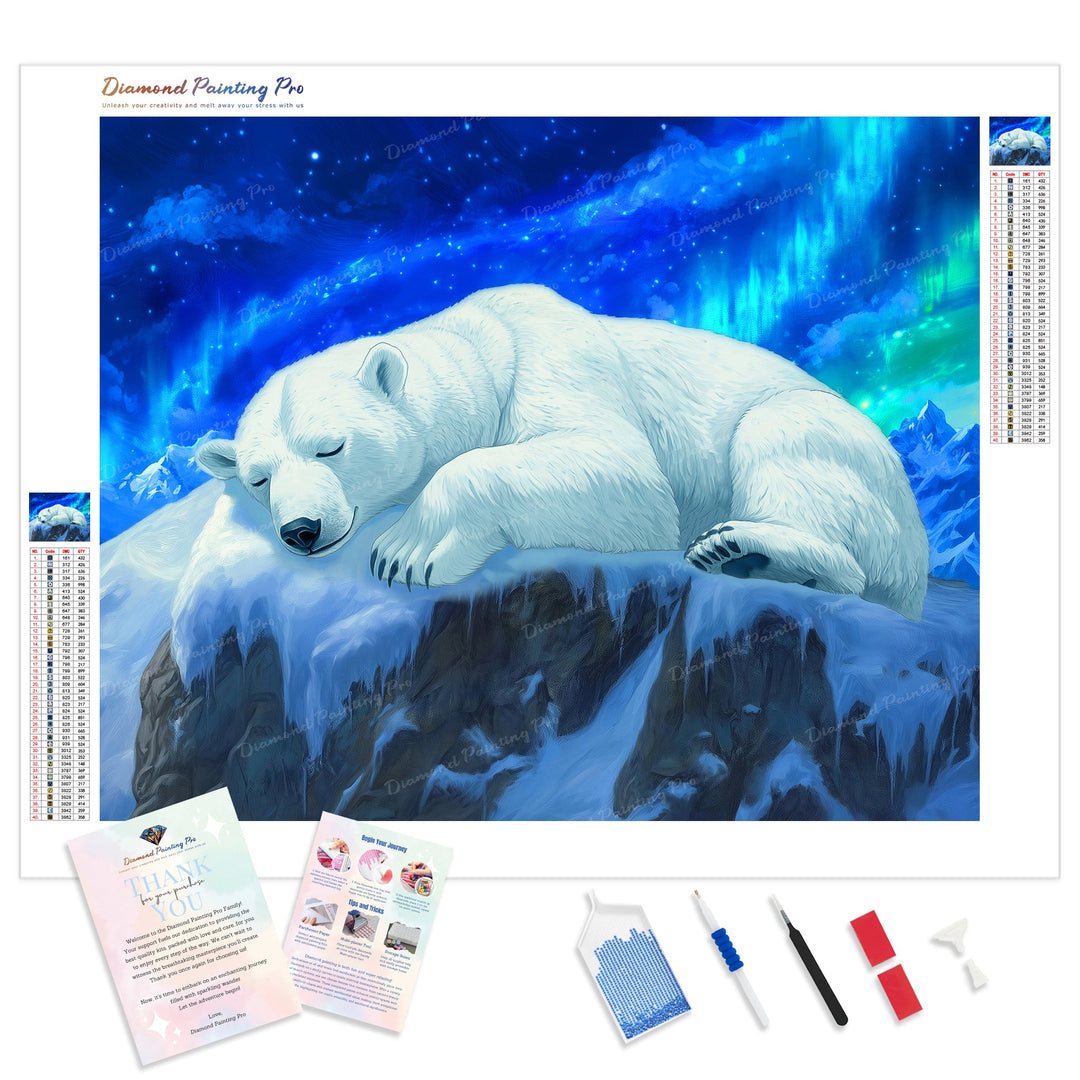 Northern Lights Bear | Diamond Painting Kit - Full Drill - Square or Round Diamonds with AB Drills Option