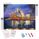 Opera House Reflections Diamond Painting Kit - Full Drill / Square or Round Diamonds with AB Drills Option