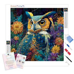 Owl in Floral Bloom | Diamond Painting