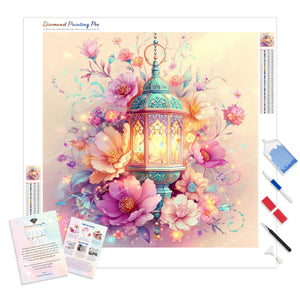 Pastel Lantern Bloom | Diamond Painting