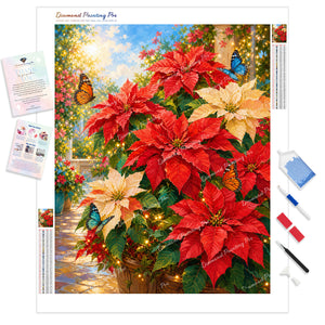 Poinsettias in Bloom | Diamond Painting