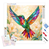 Prism Hummingbird Flight Diamond Painting Kit - Full Drill / Square or Round Diamonds with AB Drills Option