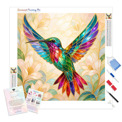 Prism Hummingbird Flight Diamond Painting Kit - Full Drill / Square or Round Diamonds with AB Drills Option