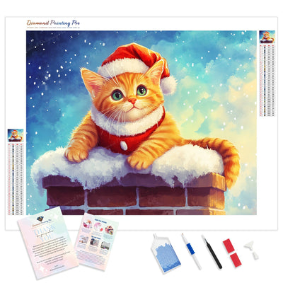 Purrfect Christmas Diamond Painting Kit - Full Drill / Square or Round Diamonds with AB Drills Option