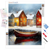 Quiet Winter Night Diamond Painting Kit - Full Drill / Square or Round Diamonds with AB Drills Option