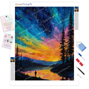 Rainbow Aurora Sky | Diamond Painting
