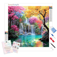 Rainbow Falls Diamond Painting Kit - Full Drill / Square or Round Diamonds with AB Drills Option