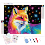 Rainbow Fox | Diamond Painting Kit - Full Drill - Square or Round Diamonds with AB Drills Option