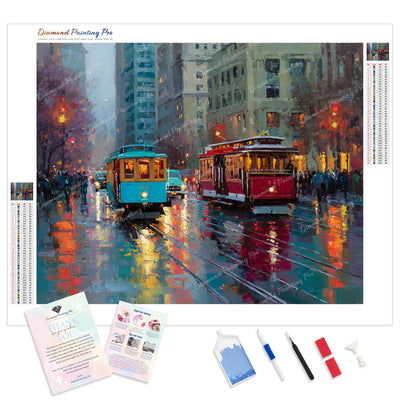 Reflections on the Rail Diamond Painting Kit - Full Drill / Square or Round Diamonds with AB Drills Option