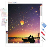 Romantic Date Silhouette | Diamond Painting Kit - Full Drill - Square or Round Diamonds with AB Drills Option