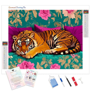 Royal Tiger Naptime | Diamond Painting