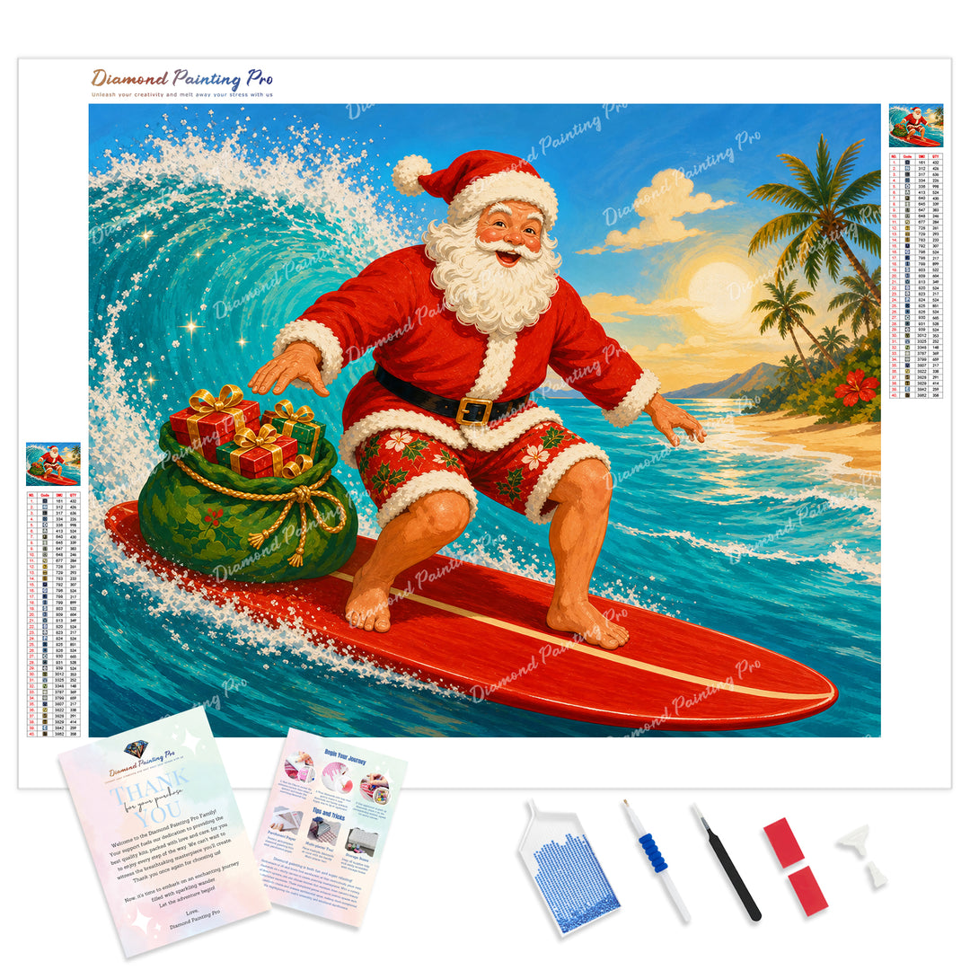 Santa’s Ocean Express Diamond Painting Kit - Full Drill / Square or Round Diamonds with AB Drills Option