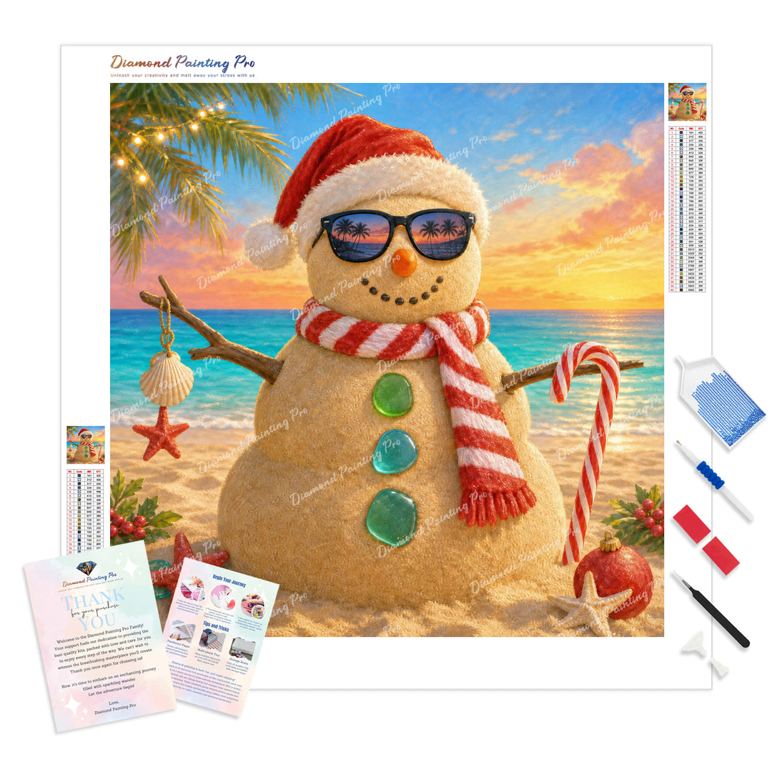 Seaside Sandman Diamond Painting Kit - Full Drill / Square or Round Diamonds with AB Drills Option