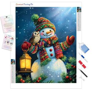 Snowman and Owl | Diamond Painting