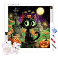 Spooky Hangout Diamond Painting Kit - Full Drill / Square or Round Diamonds with AB Drills Option