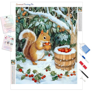 Squirrel and Berries | Diamond Painting