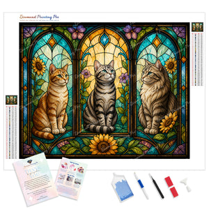 Stained-Glass Cats | Diamond Painting