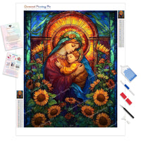 Stained Glass Embrace Diamond Painting Kit - Full Drill / Square or Round Diamonds with AB Drills Option