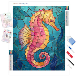 Stained Glass Mystic Seahorse | Diamond Painting