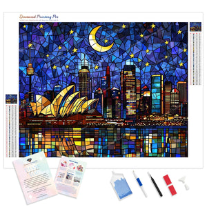 Stained Glass Sydney Skyline | Diamond Painting