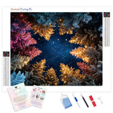 Starlit Forest Diamond Painting Kit - Full Drill / Square or Round Diamonds with AB Drills Option