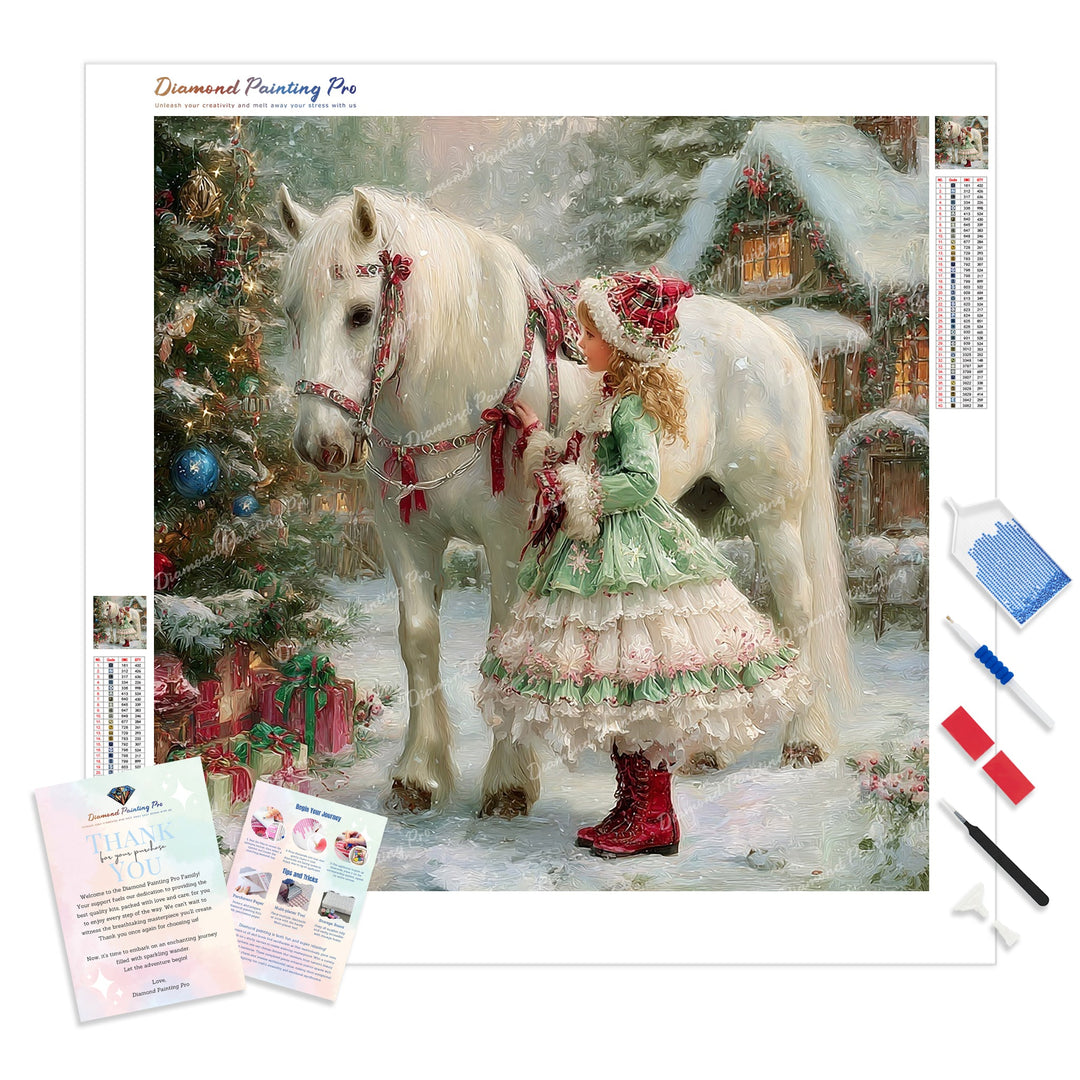 Sugarplum's Winter Ride Diamond Painting Kit - Full Drill / Square or Round Diamonds with AB Drills Option