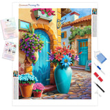 Sunlit Floral Village | Diamond Painting Kit - Full Drill - Square or Round Diamonds with AB Drills Option