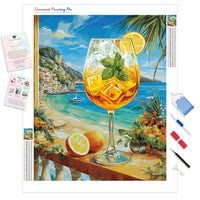 Sunny Spritzer Diamond Painting Kit - Full Drill / Square or Round Diamonds with AB Drills Option