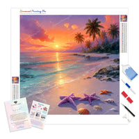 Sunset Serenity Diamond Painting Kit - Full Drill / Square or Round Diamonds with AB Drills Option