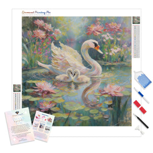 Swans and Water Lilies | Diamond Painting