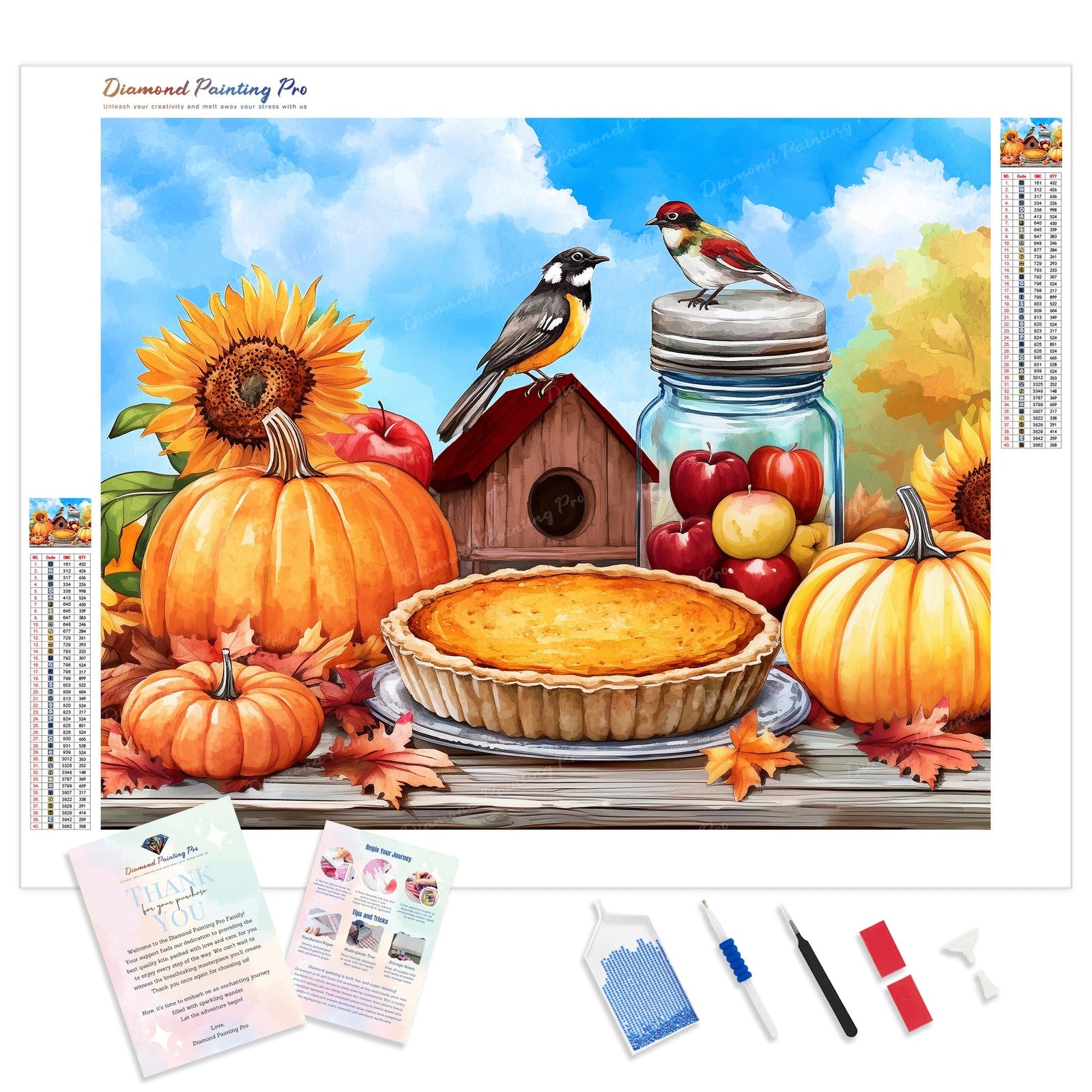 Sweet Fall Treats Diamond Painting Kit - Full Drill / Square or Round Diamonds with AB Drills Option