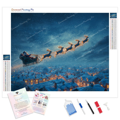The Christmas Eve Express Diamond Painting Kit - Full Drill / Square or Round Diamonds with AB Drills Option