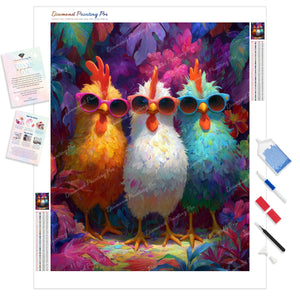 Three Cool Chickens | Diamond Painting